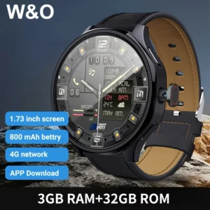 Android 4G SIM Smartwatch, Large 1.73-inch AMOLED Display,