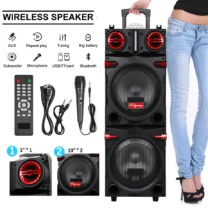 9000W Portable Bluetooth Speaker Heavy Bass Sound System